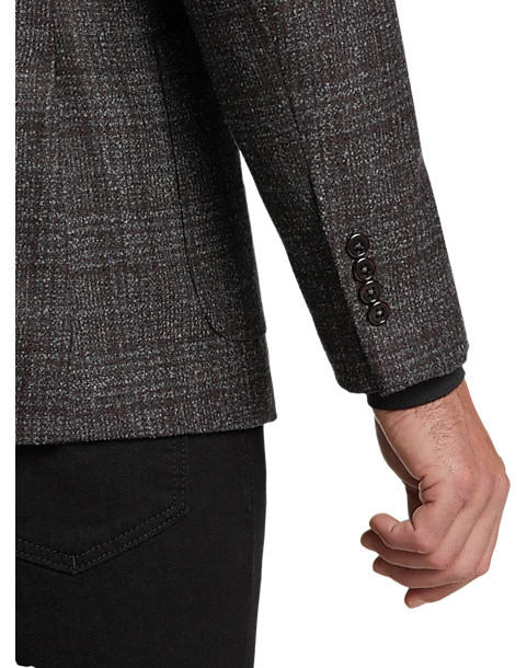 Joseph Abboud Slim Fit Sport Coat, Brown Boucle Plaid 2 Joseph Abboud Slim Fit Sport Coat, Brown Boucle Plaid - Image 2