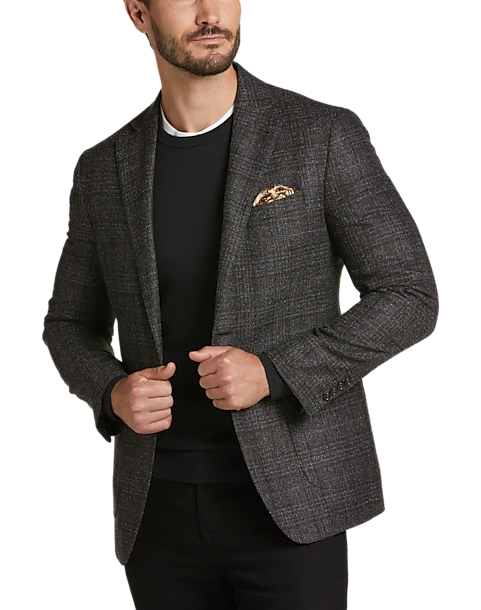 Joseph Abboud Slim Fit Sport Coat, Brown Boucle Plaid 1 Joseph Abboud Slim Fit Sport Coat, Brown Boucle Plaid
