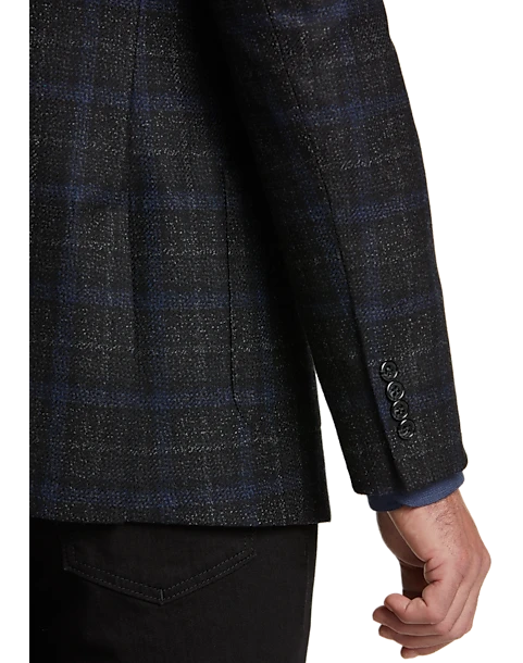 Joseph Abboud Slim Fit Sport Coat, Charcoal Windowpane Plaid 2 Joseph Abboud Slim Fit Sport Coat, Charcoal Windowpane Plaid - Image 2