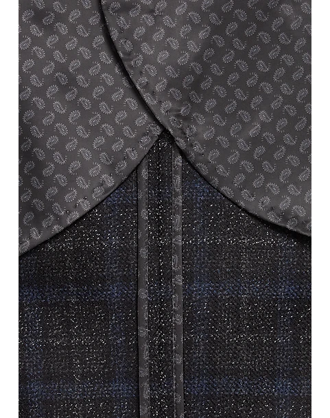 Joseph Abboud Slim Fit Sport Coat, Charcoal Windowpane Plaid 4 Joseph Abboud Slim Fit Sport Coat, Charcoal Windowpane Plaid - Image 4