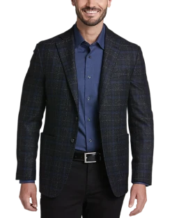Joseph Abboud Slim Fit Sport Coat, Charcoal Windowpane Plaid