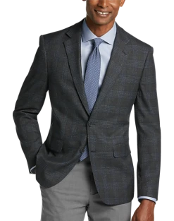 Pronto Uomo Modern Fit Sport Coat, Charcoal Plaid