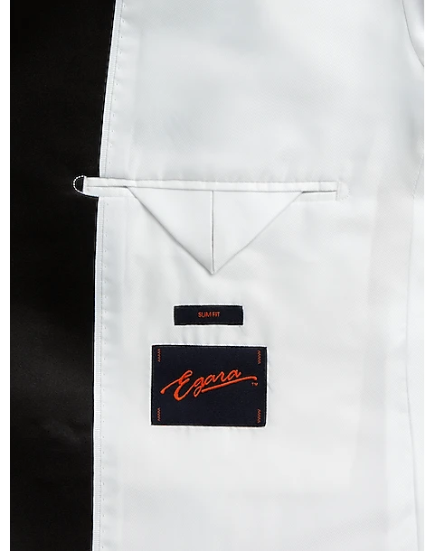 Egara Slim Fit Peak Lapel Double Breasted Dinner Jacket, White 3 Egara Slim Fit Peak Lapel Double Breasted Dinner Jacket, White - Image 3