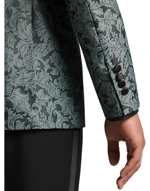 Egara Slim Fit Dinner Jacket, Green Floral 2 Egara Slim Fit Dinner Jacket, Green Floral - Image 2