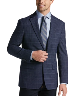 Awearness Kenneth Cole Modern Fit Sport Coat, Navy Plaid