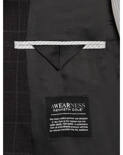 Awearness Kenneth Cole Modern Fit Sport Coat, Wine Windowpane 6 Awearness Kenneth Cole Modern Fit Sport Coat, Wine Windowpane -Joseph Abboud Sales MW40 16GK 60 AWEARNESS KENNETH COLE WINE WINDOWPANE ALT2