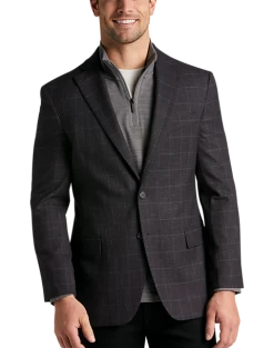 Awearness Kenneth Cole Modern Fit Sport Coat, Wine Windowpane
