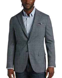 Awearness Kenneth Cole Modern Fit Sport Coat, Teal Plaid