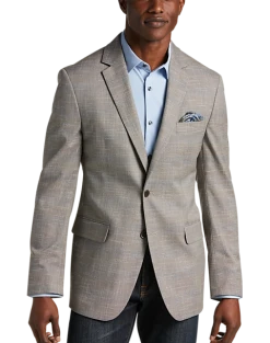 Michael Strahan Classic Fit Sport Coat, Tan Plaid