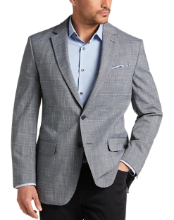 Michael Strahan Classic Fit Sport Coat, Gray Plaid
