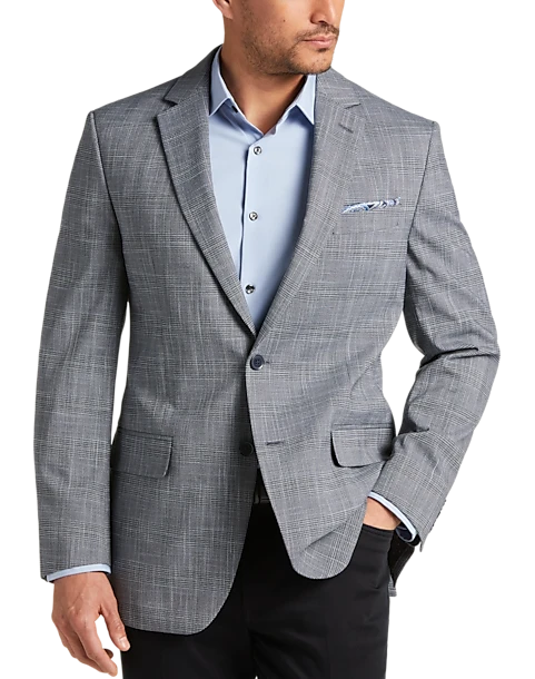 Michael Strahan Classic Fit Sport Coat, Gray Plaid 1 Michael Strahan Classic Fit Sport Coat, Gray Plaid