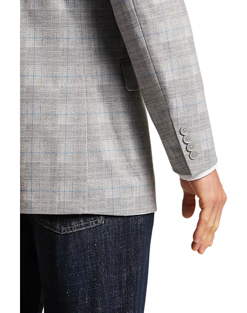 Michael Strahan Classic Fit Notch Lapel Sport Coat, Gray Plaid 2 Michael Strahan Classic Fit Notch Lapel Sport Coat, Gray Plaid - Image 2