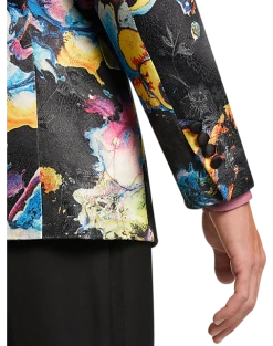 Paisley & Gray Slim Fit Dinner Jacket, Multicolor Abstract Art -Joseph Abboud Sales MW40 16J0 50 PAISLEY GRAY BRIGHT MULTI ALT2