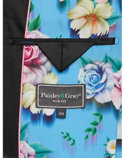 Paisley & Gray Slim Fit Dinner Jacket, Multicolor Abstract Art -Joseph Abboud Sales MW40 16J0 50 PAISLEY GRAY BRIGHT MULTI ALT3