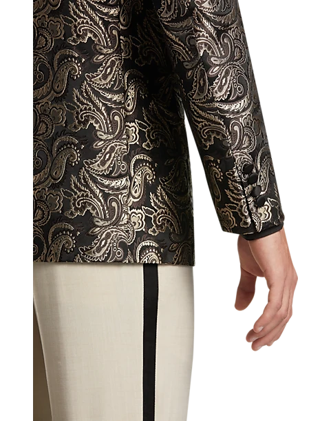 Paisley & Gray Slim Fit Dinner Jacket, Brown & Gold Jacquard 3 Paisley & Gray Slim Fit Dinner Jacket, Brown & Gold Jacquard - Image 3