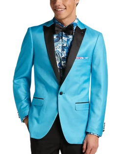 Paisley & Gray Slim Fit Dinner Jacket, Turquoise