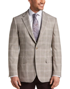 Pronto Uomo Modern Fit Notch Lapel Sport Coat, Tan Plaid
