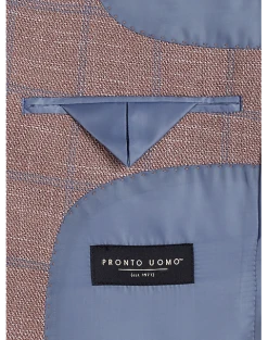 Pronto Uomo Modern Fit Notch Lapel Sport Coat, Rose Plaid -Joseph Abboud Sales MW40 16JK 46 PRONTO UOMO ROSE PLAID ALT2