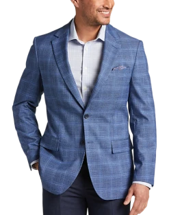 Pronto Uomo Modern Fit Notch Lapel Sport Coat, Blue Plaid