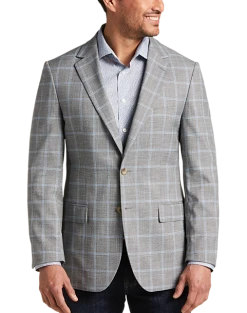 Pronto Uomo Modern Fit Notch Lapel Sport Coat, Gray Plaid