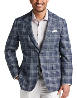 Joseph Abboud Modern Fit Notch Lapel Sport Coat, Blue Plaid