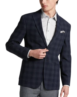 JOE Joseph Abboud Slim Fit Notch Lapel Sport Coat, Navy Plaid