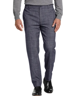 Michael Strahan Dress Pant, Navy Plaid
