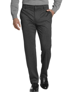Michael Strahan Modern Fit Dress Pants, Gray Pinstripe