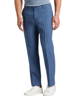 Joseph Abboud Modern Fit Linen-Blend Pants, Black