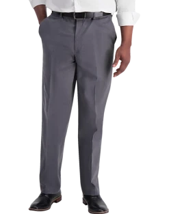 Haggar Iron-Free Premium Khaki® Classic Fit Flat-Front Pants, Charcoal