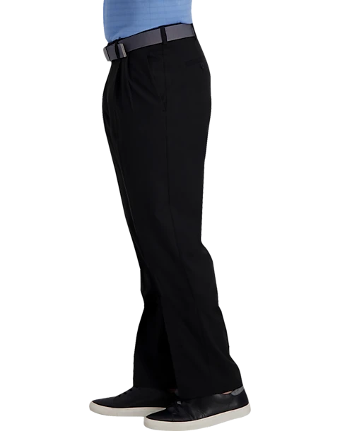 Haggar Cool Right® Performance Flex Classic Fit Pleated-Front Pants, Midnight 3 Haggar Cool Right® Performance Flex Classic Fit Pleated-Front Pants, Midnight - Image 3