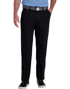 Haggar Cool Right® Performance Flex Classic Fit Pleated-Front Pants, Black