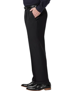 Haggar Premium Comfort Classic Fit Pleat-Front Pants, Black 6 Haggar Premium Comfort Classic Fit Pleat-Front Pants, Black -Joseph Abboud Sales MW40 235R 02 HAGGAR BLACK ALT2 1