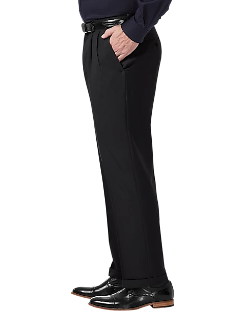 Haggar Premium Comfort Classic Fit Pleat-Front Pants, Medium Khaki 3 Haggar Premium Comfort Classic Fit Pleat-Front Pants, Medium Khaki - Image 3