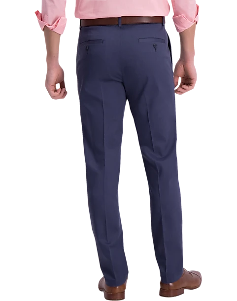Haggar Iron-Free Premium Khaki™ Slim/Straight Fit Flat-Front Pants, Black 2 Haggar Iron-Free Premium Khaki™ Slim/Straight Fit Flat-Front Pants, Black - Image 2
