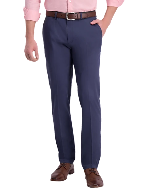 Haggar Iron-Free Premium Khaki™ Slim/Straight Fit Flat-Front Pants, Black 1 Haggar Iron-Free Premium Khaki™ Slim/Straight Fit Flat-Front Pants, Black
