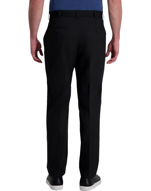 Haggar Cool Right® Performance Flex Classic Fit Flat-Front Pants, Black 2 Haggar Cool Right® Performance Flex Classic Fit Flat-Front Pants, Black - Image 2