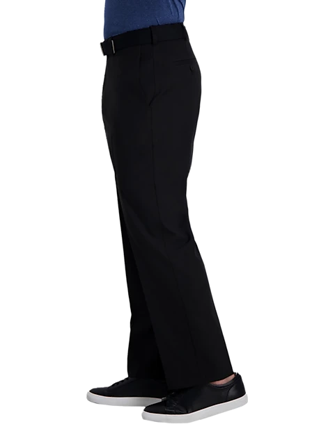 Haggar Cool Right® Performance Flex Classic Fit Flat-Front Pants, Black 3 Haggar Cool Right® Performance Flex Classic Fit Flat-Front Pants, Black - Image 3
