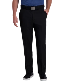 Haggar Cool Right® Performance Flex Classic Fit Flat-Front Pants, Heather Gray