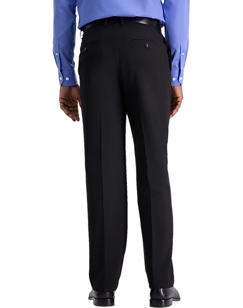 J.M. Haggar™ 4-Way Stretch Classic Fit Flat-Front Pants, Black 2 J.M. Haggar™ 4-Way Stretch Classic Fit Flat-Front Pants, Black - Image 2