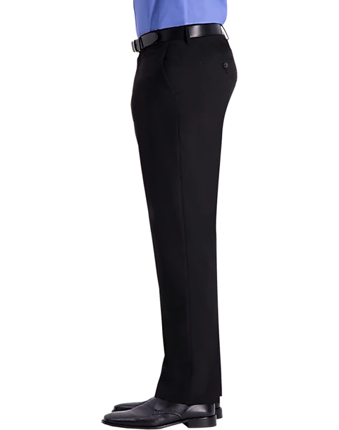 J.M. Haggar™ 4-Way Stretch Classic Fit Flat-Front Pants, Black 3 J.M. Haggar™ 4-Way Stretch Classic Fit Flat-Front Pants, Black - Image 3