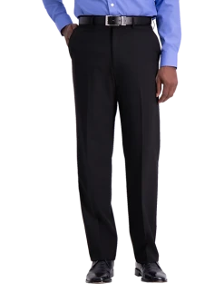 J.M. Haggar™ 4-Way Stretch Classic Fit Flat-Front Pants, Black