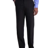 J.M. Haggar™ 4-Way Stretch Classic Fit Flat-Front Pants, Charcoal Heather