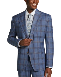 Tayion Classic Fit Suit Separates Coat, Navy & Rust Plaid