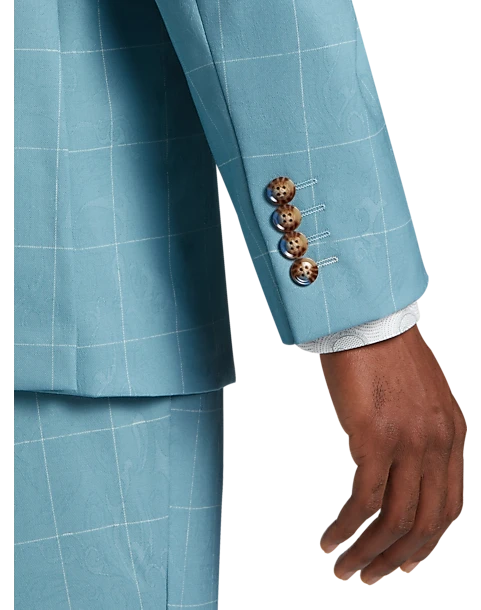 Tayion Classic Fit Suit Separates Coat, Light Blue & Cream Windowpane 2 Tayion Classic Fit Suit Separates Coat, Light Blue & Cream Windowpane - Image 2