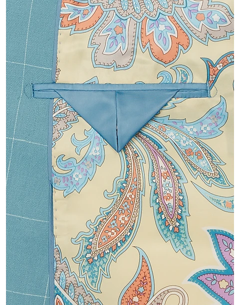 Tayion Classic Fit Suit Separates Coat, Light Blue & Cream Windowpane 3 Tayion Classic Fit Suit Separates Coat, Light Blue & Cream Windowpane - Image 3