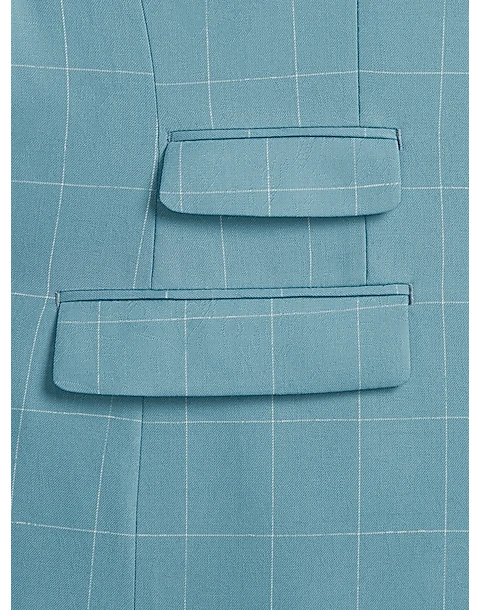 Tayion Classic Fit Suit Separates Coat, Light Blue & Cream Windowpane 4 Tayion Classic Fit Suit Separates Coat, Light Blue & Cream Windowpane - Image 4