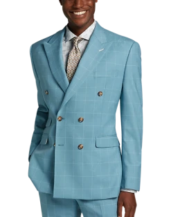 Tayion Classic Fit Suit Separates Coat, Light Blue & Cream Windowpane 9 Tayion Classic Fit Suit Separates Coat, Light Blue & Cream Windowpane -Joseph Abboud Sales MW40 3W94 67 TAYION LT BLUE CREAM WINDOWPANE ALT4