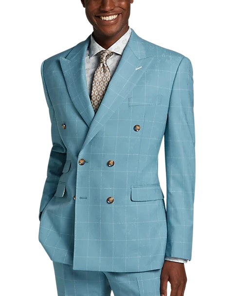 Tayion Classic Fit Suit Separates Coat, Light Blue & Cream Windowpane 5 Tayion Classic Fit Suit Separates Coat, Light Blue & Cream Windowpane - Image 5