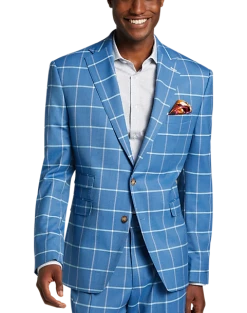 Tayion Classic Fit Suit Separates Coat, Blue & Cream Windowpane
